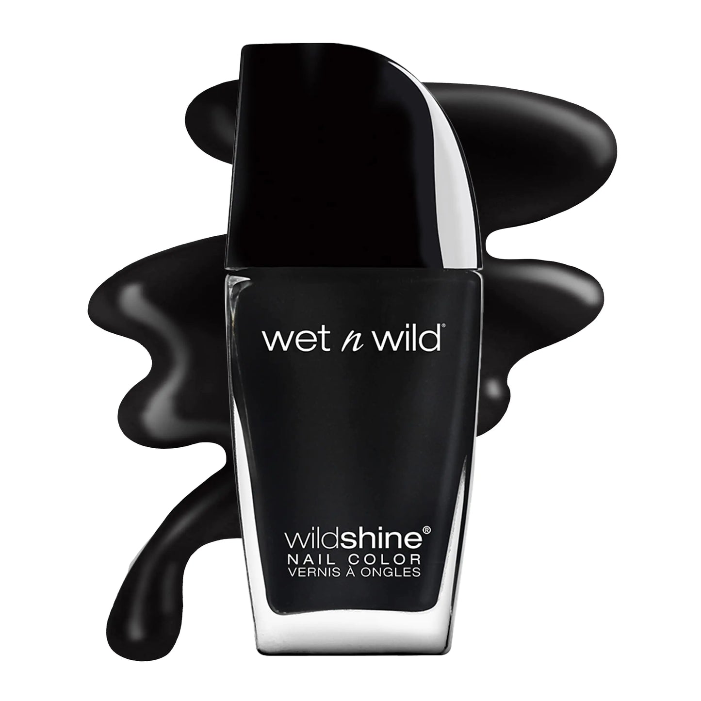 wet n wild Wild Shine Nail Polish, Black Crème, Nail Color 0.41 Fl Oz (Pack of 1)