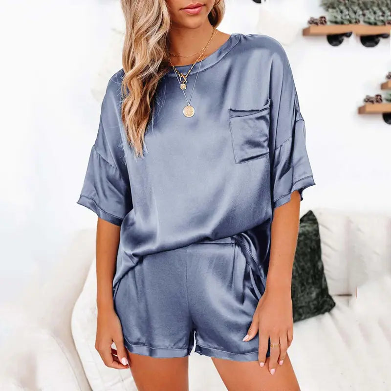 Summer Satin Pajamas Set Women